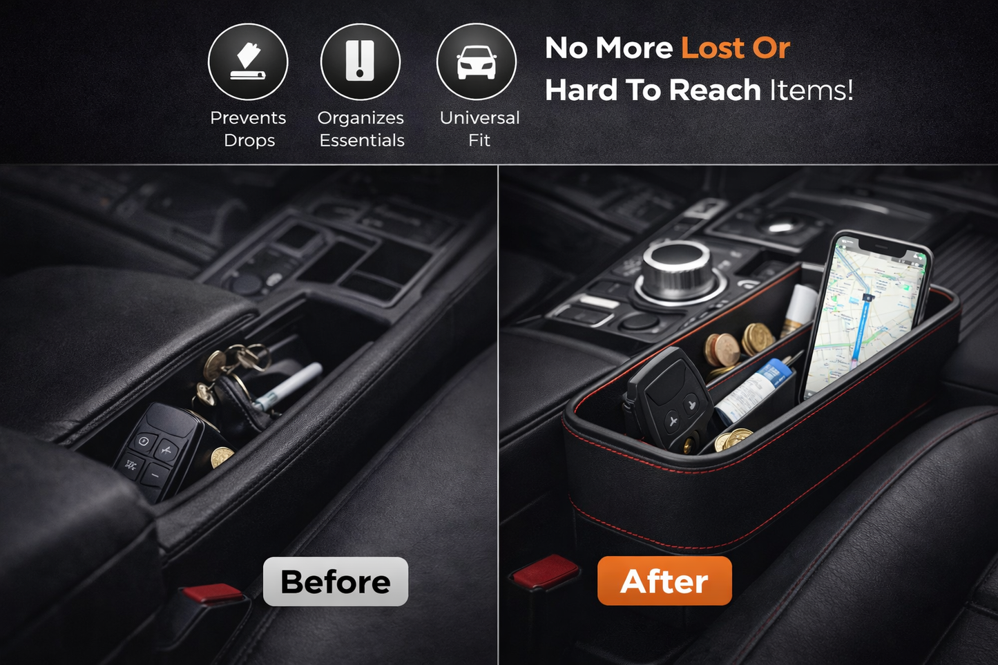 SmartRide Essentials – Car Seat Gap Organizer