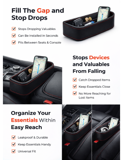 SmartRide Essentials – Car Seat Gap Organizer
